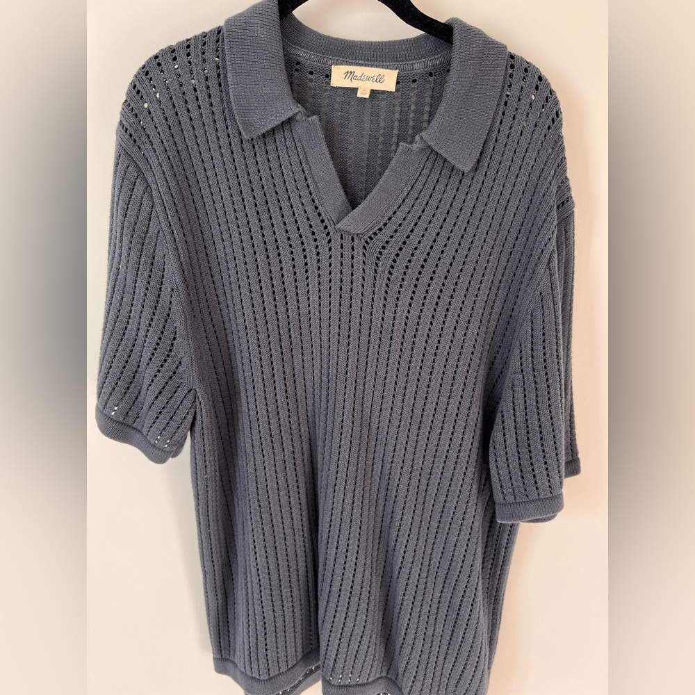 Madewell light blue Knit Short Sleeve Sweater